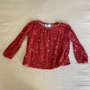 Red floral long sleeve tee